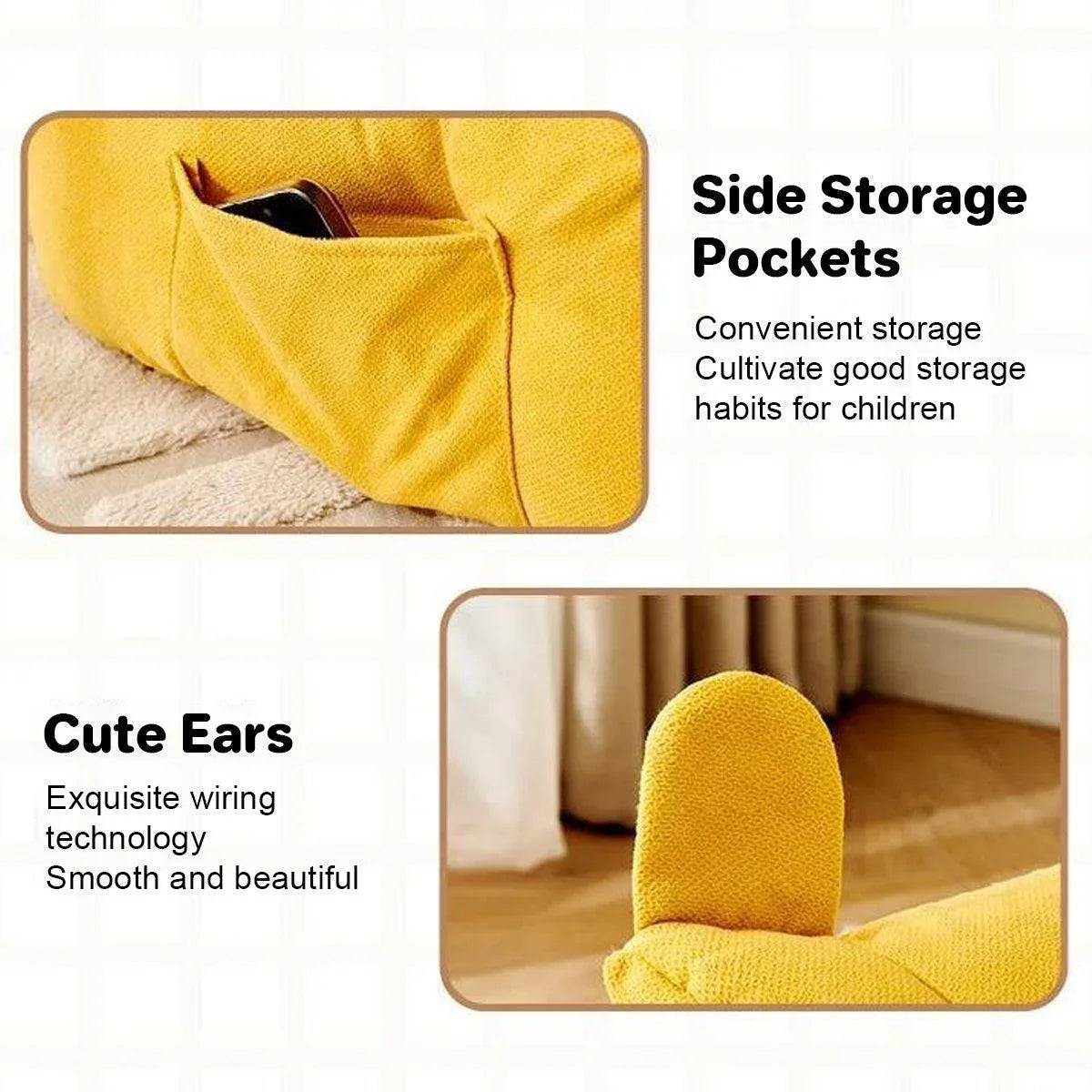 Small Sofa Chair Couch for Living Room Family Pet Furniture Comfortable Seat - Yellow - Mekamart Australia