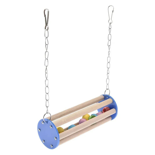 Wooden Bird Stand Perch Cage Mounted Play Toy For Parrot Budgie Cockatiel Cage
