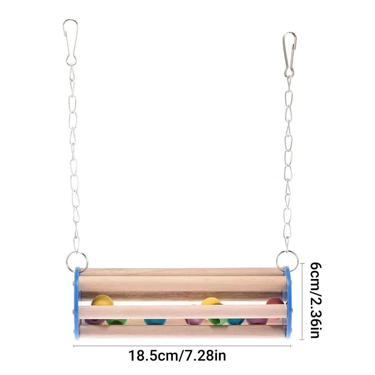 Wooden Bird Stand Perch Cage Mounted Play Toy For Parrot Budgie Cockatiel Cage