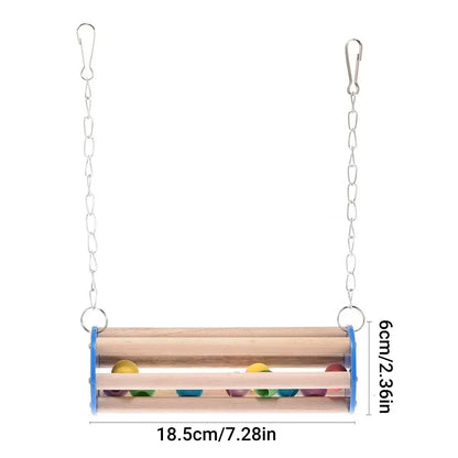 Wooden Bird Stand Perch Cage Mounted Play Toy For Parrot Budgie Cockatiel Cage