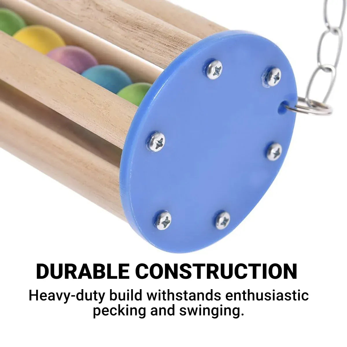 Wooden Bird Stand Perch Cage Mounted Play Toy For Parrot Budgie Cockatiel Cage