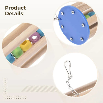 Wooden Bird Stand Perch Cage Mounted Play Toy For Parrot Budgie Cockatiel Cage