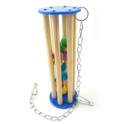 Wooden Bird Stand Perch Cage Mounted Play Toy For Parrot Budgie Cockatiel Cage