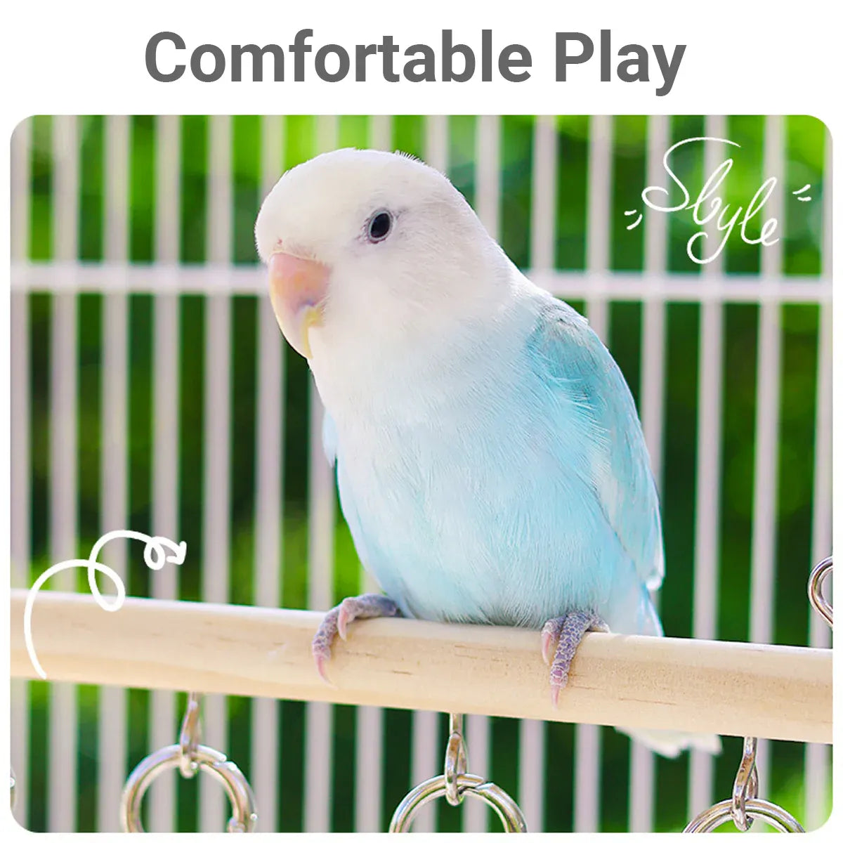 Parrot Chewing Boredom Relief Toy Hanging Ring for Small Medium Parakeet Durable