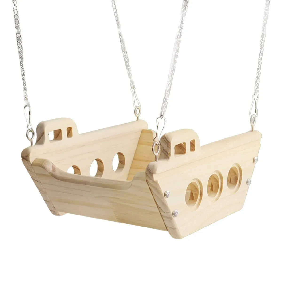 Wooden Cradle Swing Hammock Cage Accessory for Small Pets