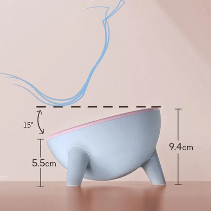 Raised Cat Bowl Pet Feeder Pet Bowl Elevated Dog Bowls 15° Tilted Pet Water Bowl - Camella Red