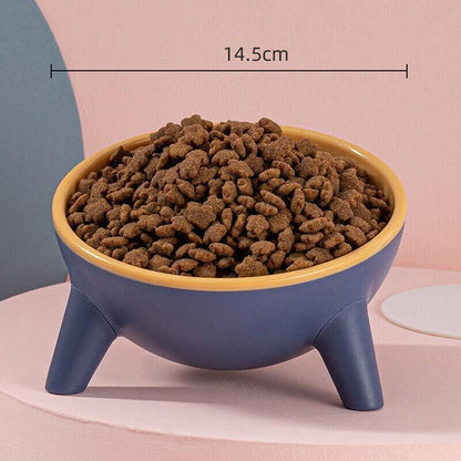 Raised Cat Bowl Pet Feeder Pet Bowl Elevated Dog Bowls 15° Tilted Pet Water Bowl - Moff Green
