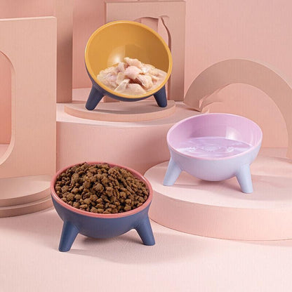 Raised Cat Bowl Pet Feeder Pet Bowl Elevated Dog Bowls 15° Tilted Pet Water Bowl - Moff Green
