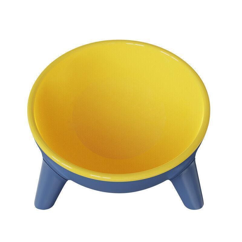 Raised Cat Bowl Pet Feeder Pet Bowl Elevated Dog Bowls 15° Tilted Pet Water Bowl - Rock Yellow