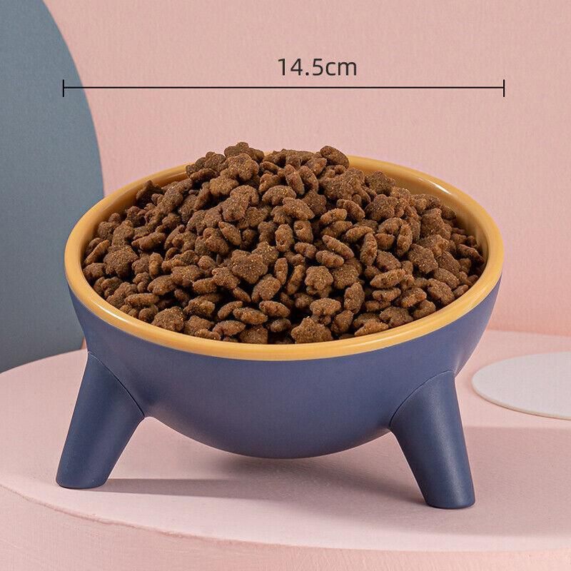 Raised Cat Bowl Pet Feeder Pet Bowl Elevated Dog Bowls 15° Tilted Pet Water Bowl - Rock Yellow