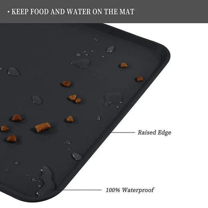 Silicone Pet Feeding Mat Dog Cat Food Bowl Placemat Waterproof Non-Slip Easy Clean - Pink