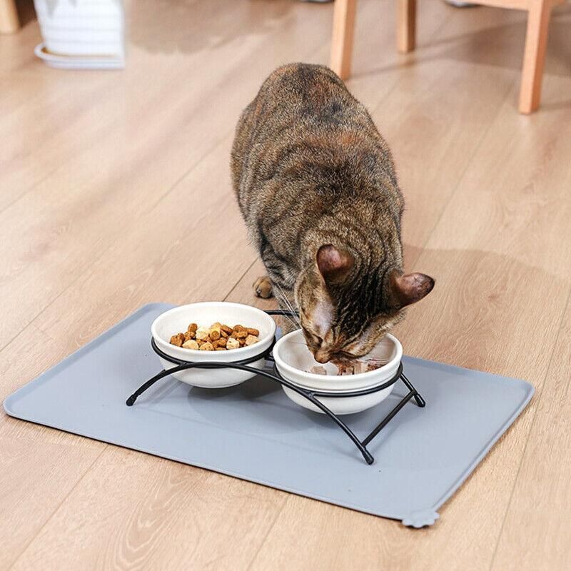 Silicone Pet Feeding Mat Dog Cat Food Bowl Placemat Waterproof Non-Slip Easy Clean - Pink
