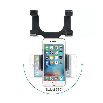 Rear View Mirror Phone Holder 360 Degree Rotation Car Mount for Smartphone
