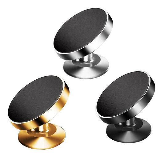 360-Degree Car Phone Holder Dashboard Mount Stand Cradle for Flat Surface - Black