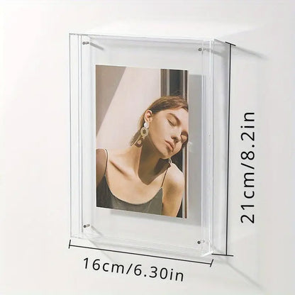 Acrylic Photo Frame Double-Sided Clear Display with Screw Mount – 16x21cm - Transparent