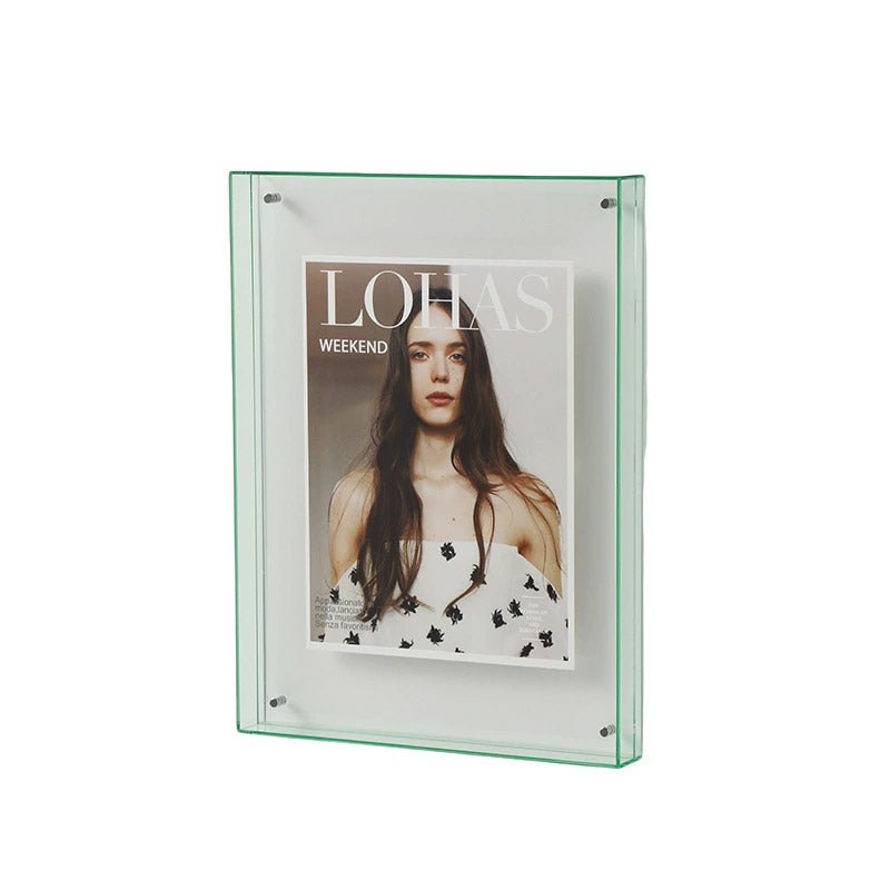 Acrylic Photo Frame Double-Sided Clear Display with Screw Mount – 16x21cm - Transparent