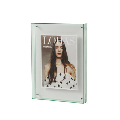 Acrylic Photo Frame Double-Sided Clear Display with Screw Mount – 16x21cm - Transparent
