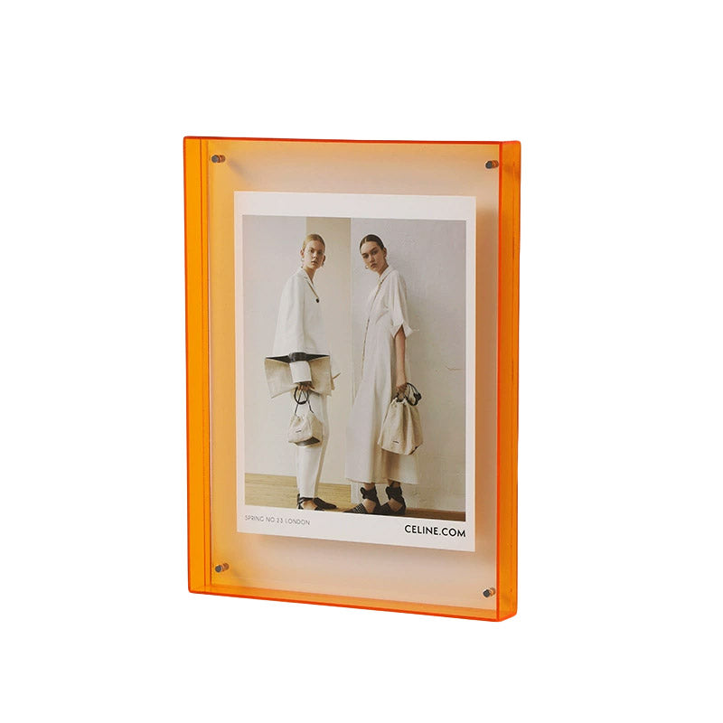 Acrylic Photo Frame Double-Sided Clear Display with Screw Mount – 16x21cm - Transparent