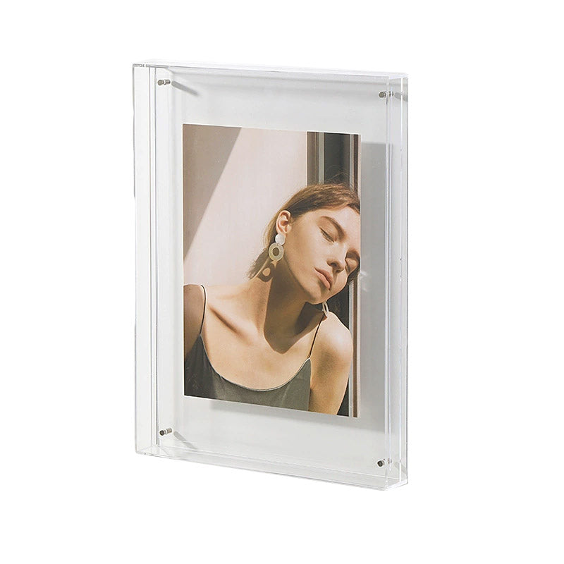 Acrylic Photo Frame Double-Sided Clear Display with Screw Mount – 16x21cm - Transparent