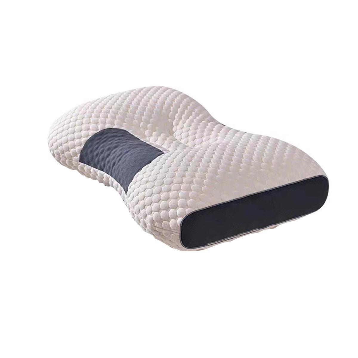 Ergonomic Contour Pillow Knitted Cotton Filling Neck Support for All Sleepers - 1PC