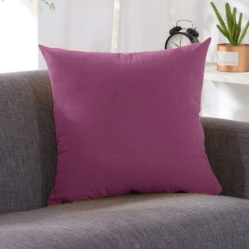 40x40cm Multicoloured Plain Solid Colour Cushion Cover Covers Decorative Pillow Case - Red