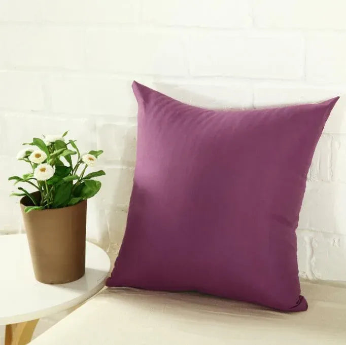40x40cm Multicoloured Plain Solid Colour Cushion Cover Covers Decorative Pillow Case - Red