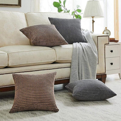 45X45 Plain Solid Colour Cushion Cover Decorative Pillow Case Home Multicoloured - Dark Grey