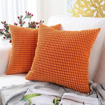 45X45 Plain Solid Colour Cushion Cover Decorative Pillow Case Home Multicoloured - Red