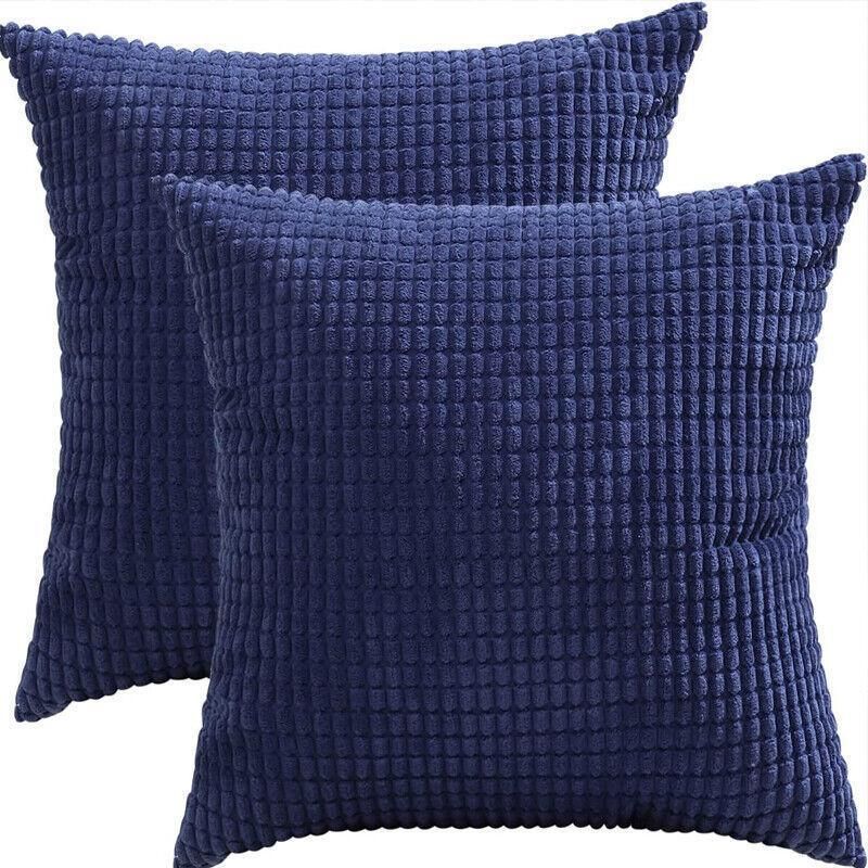 45X45 Plain Solid Colour Cushion Cover Decorative Pillow Case Home Multicoloured - Red