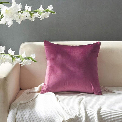 40x40cm Multicoloured Plain Solid Colour Cushion Cover Covers Decorative Pillow Case - Pink