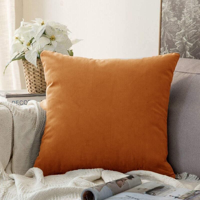 40x40cm Multicoloured Plain Solid Colour Cushion Cover Covers Decorative Pillow Case - Pink