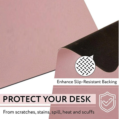 Leather Mouse Pad Gaming Waterproof Desk Mat 25 x 21cm Anti Slip - Pink