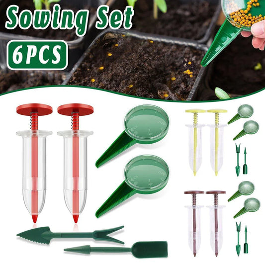 6PCS Garden Seeder Set Mini Seed Planting Tools Manual Seeder for Gardening - Coffee - Mekamart Australia