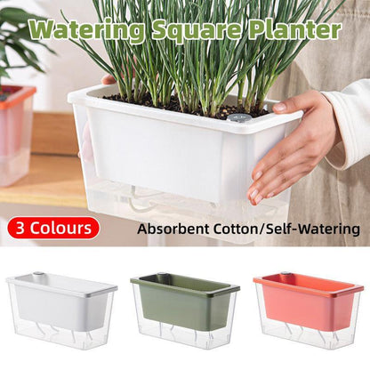 Balcony Vegetable Pot Planter Lazy Self Priming Flower Pot for Indoor Gardening - Pink - Mekamart Australia