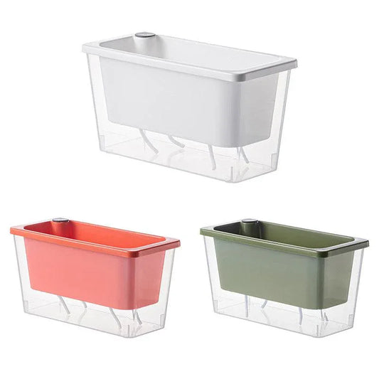 Balcony Vegetable Pot Planter Lazy Self Priming Flower Pot for Indoor Gardening - White - Mekamart Australia