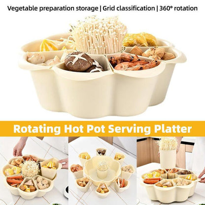 Multifunctional Hot Pot Platter 9 Grid Serving Dish Vegetable Snack Plate Tray - Mekamart Australia