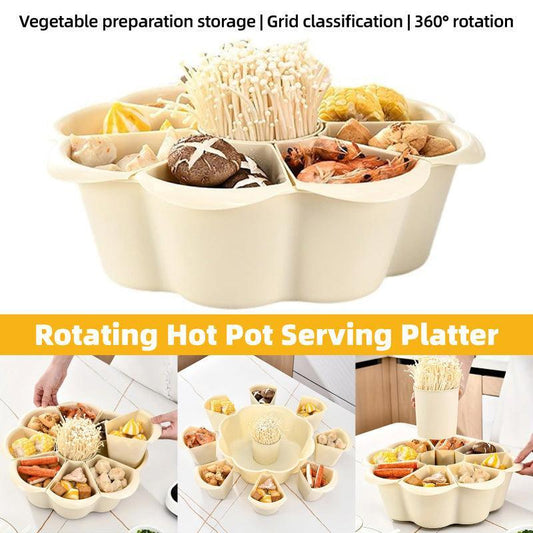 Multifunctional Hot Pot Platter 9 Grid Serving Dish Vegetable Snack Plate Tray - Mekamart Australia