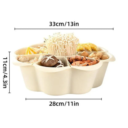 Multifunctional Hot Pot Platter 9 Grid Serving Dish Vegetable Snack Plate Tray - Mekamart Australia