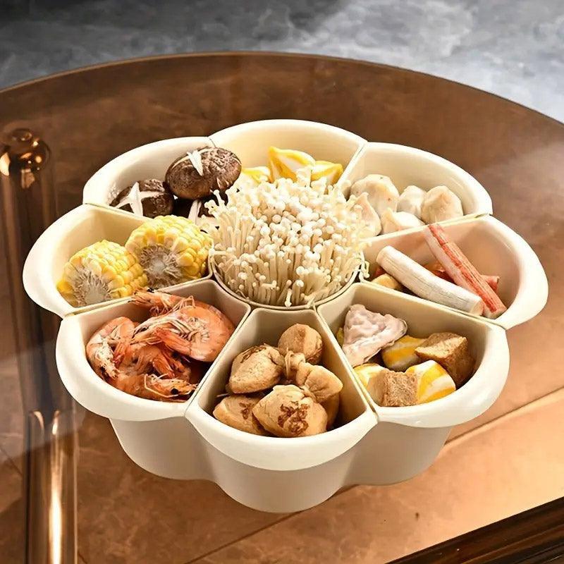 Multifunctional Hot Pot Platter 9 Grid Serving Dish Vegetable Snack Plate Tray - Mekamart Australia