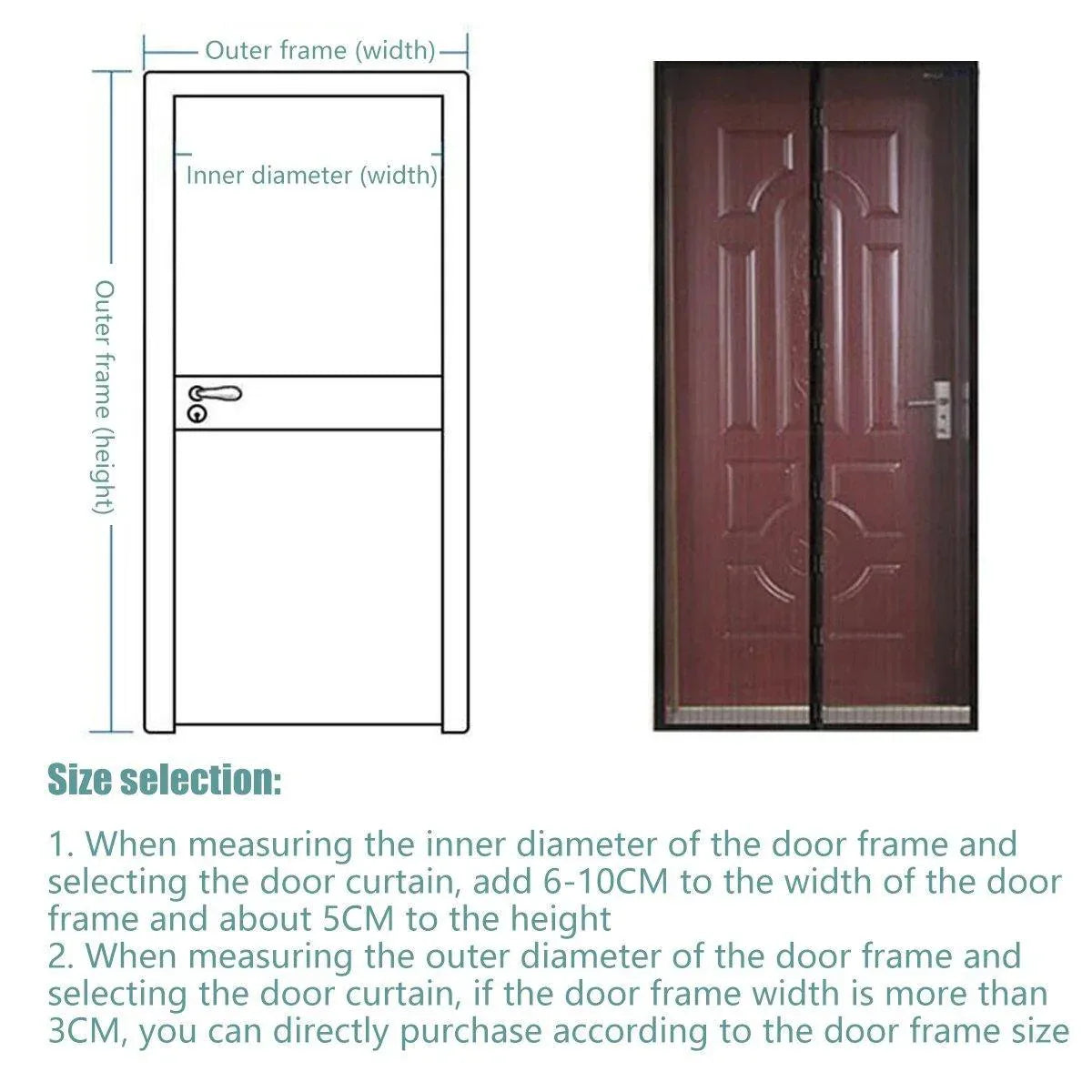 Striped Screen Door Curtain Mesh with Auto Close for Insect Protection and Ventilation - 80*210cm - Mekamart Australia