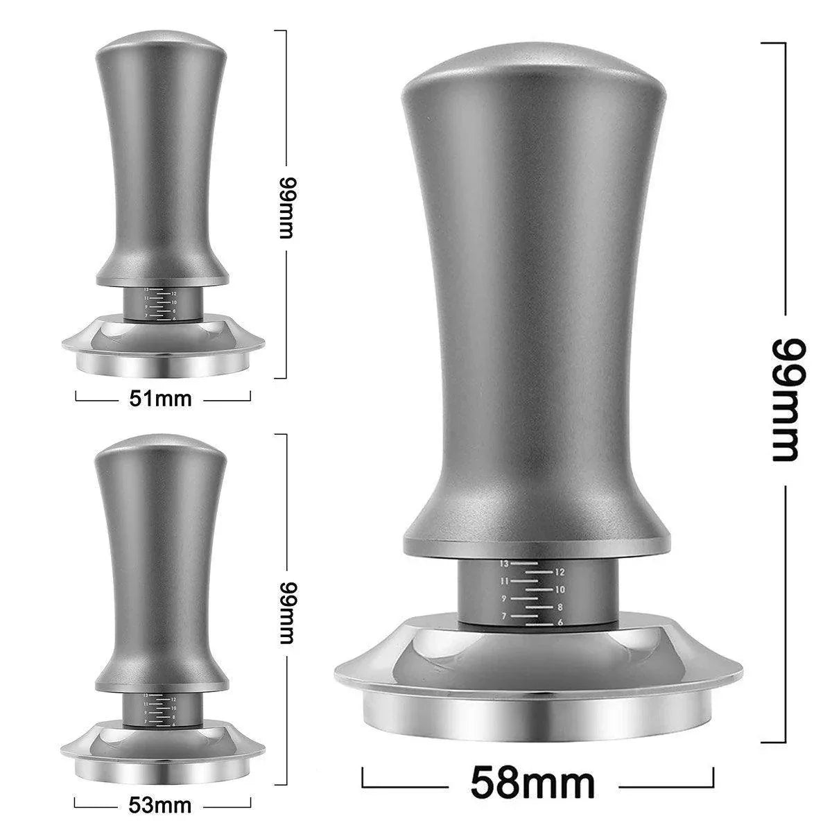 Adjustable Coffee Tamper with Scale Constant Pressure Espresso Powder Press Tool - Silver-58mm - Mekamart Australia