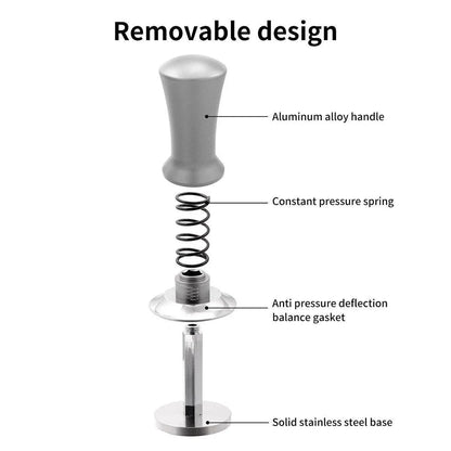 Adjustable Coffee Tamper with Scale Constant Pressure Espresso Powder Press Tool - Silver-58mm - Mekamart Australia