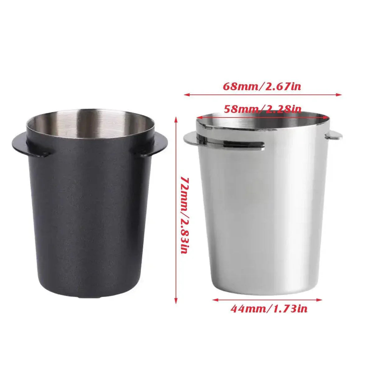 58mm Stainless Steel Coffee Catchers Coffee Maker Handle Accessories Durable Use - Black - Mekamart Australia