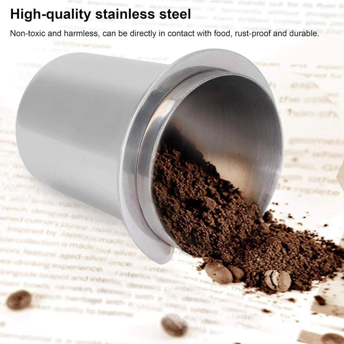 58mm Stainless Steel Coffee Catchers Coffee Maker Handle Accessories Durable Use - Black - Mekamart Australia