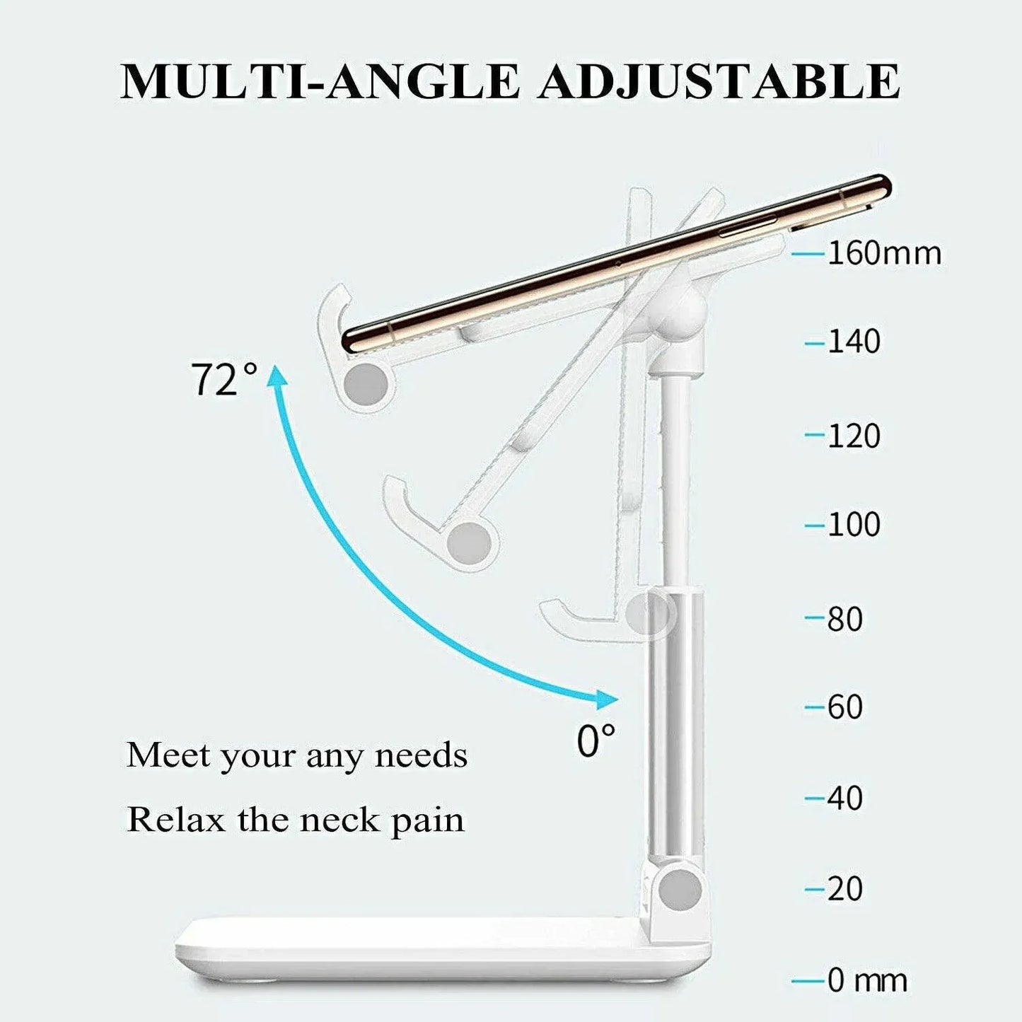 Foldable Adjustable Universal Desk Stand Holder For Mobile Phone Tablet Portable - Pink