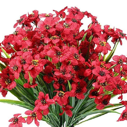 12pcs Artificial Flowers Set for Home Decor Wedding Party Fake Floral Decor - Orange - Mekamart Australia