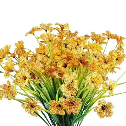 12pcs Artificial Flowers Set for Home Decor Wedding Party Fake Floral Decor - Orange - Mekamart Australia