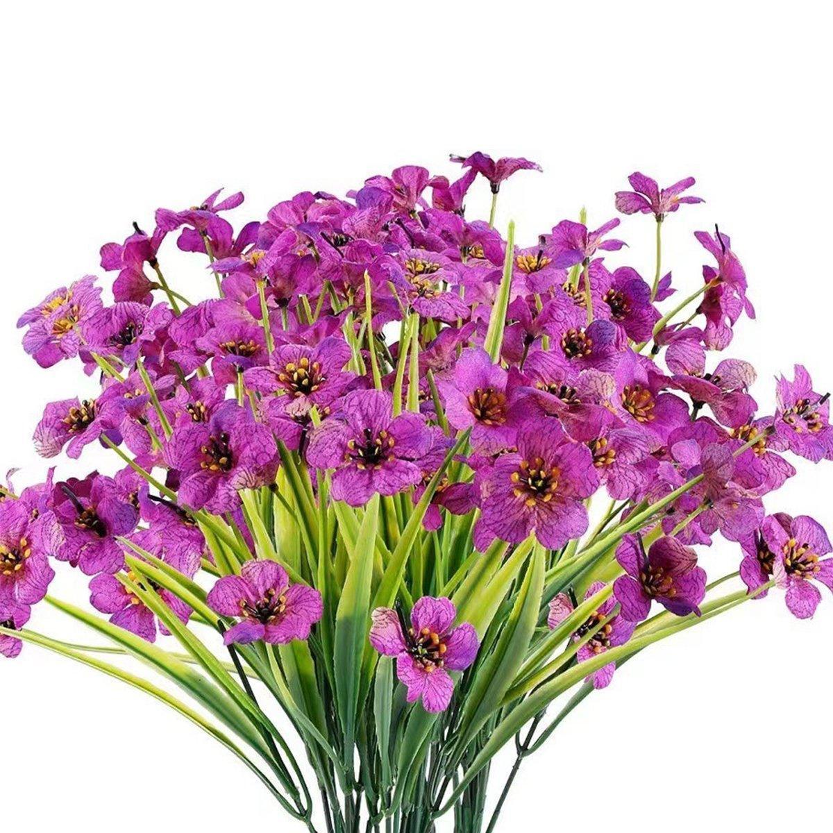 12pcs Artificial Flowers Set for Home Decor Wedding Party Fake Floral Decor - Orange - Mekamart Australia