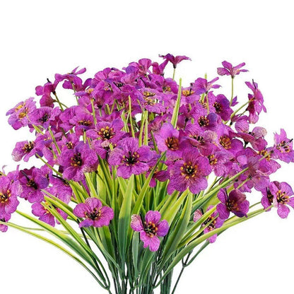 12pcs Artificial Flowers Set for Home Decor Wedding Party Fake Floral Decor - Orange - Mekamart Australia