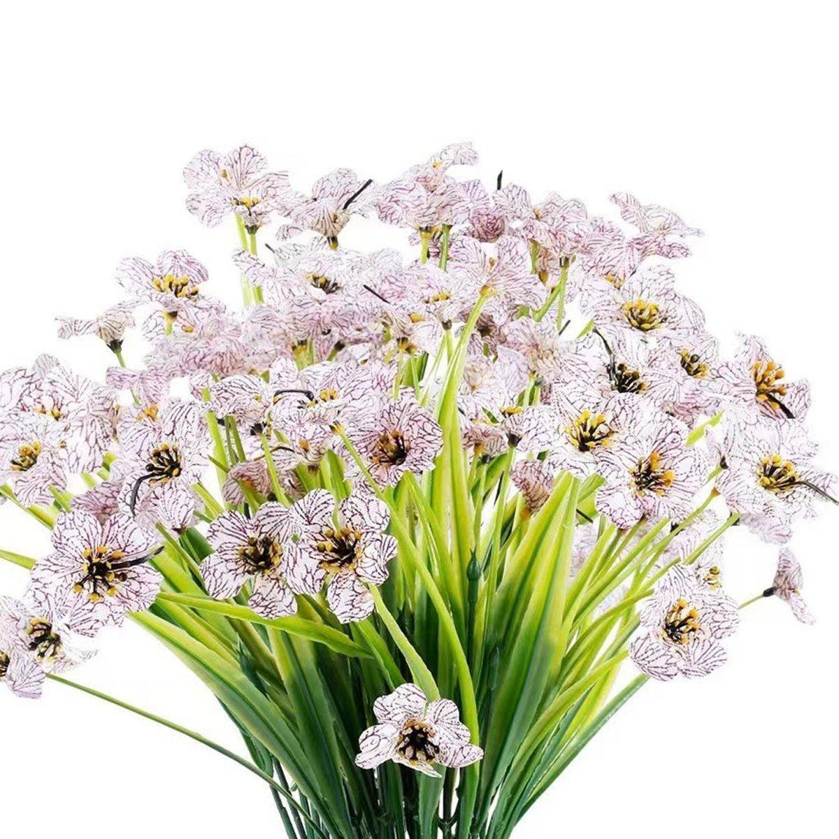 12pcs Artificial Flowers Set for Home Decor Wedding Party Fake Floral Decor - Purple - Mekamart Australia